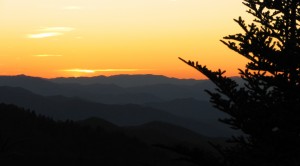 Fall picture of Sunset at Waterrock Knob in Haywood County, NC