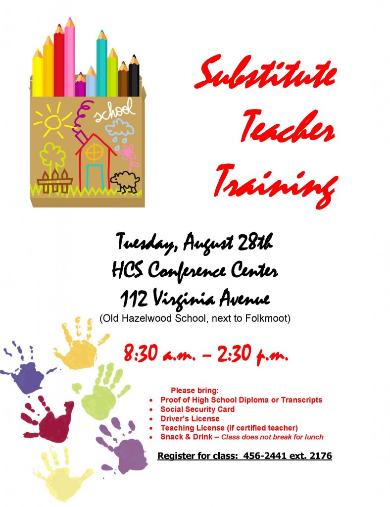 Substitute Teacher Training – August 28th