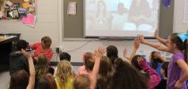 Mary Mason’s third grade class at Jonathan Valley Elementary School excitedly introduce themselves to a Canadian classroom. Mason’s class is participating in Global Read Aloud, a project that connects classes across the world using common literature.